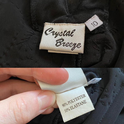 Black velvet stretch beaded low back evening dress uk 12-14