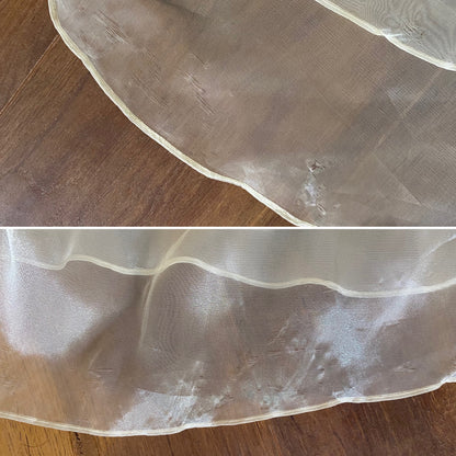 Niki Livas pale yellow organza prom dress & shawl UK 12