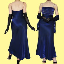 Load image into Gallery viewer, YVE London blue slip dress &amp; shawl UK S/8
