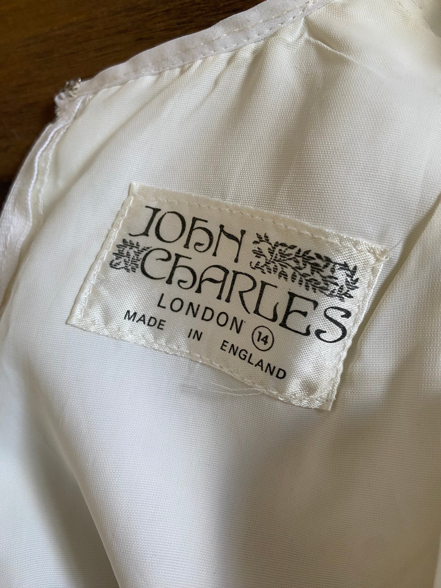 John Charles 70s white floaty wedding dress uk 12