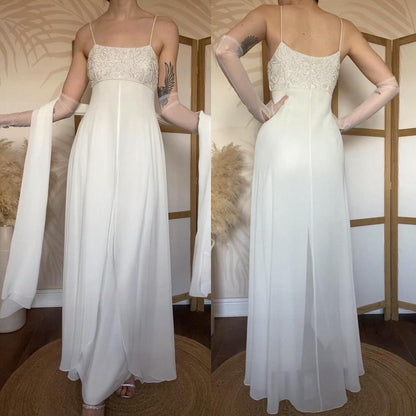 Ivory Victoria Jane beaded empire waist wedding dress uk 10