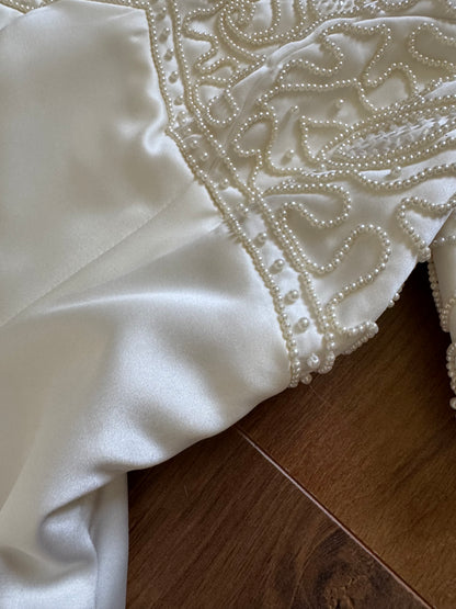 Hilary Morgan ivory satin wedding dress uk 12