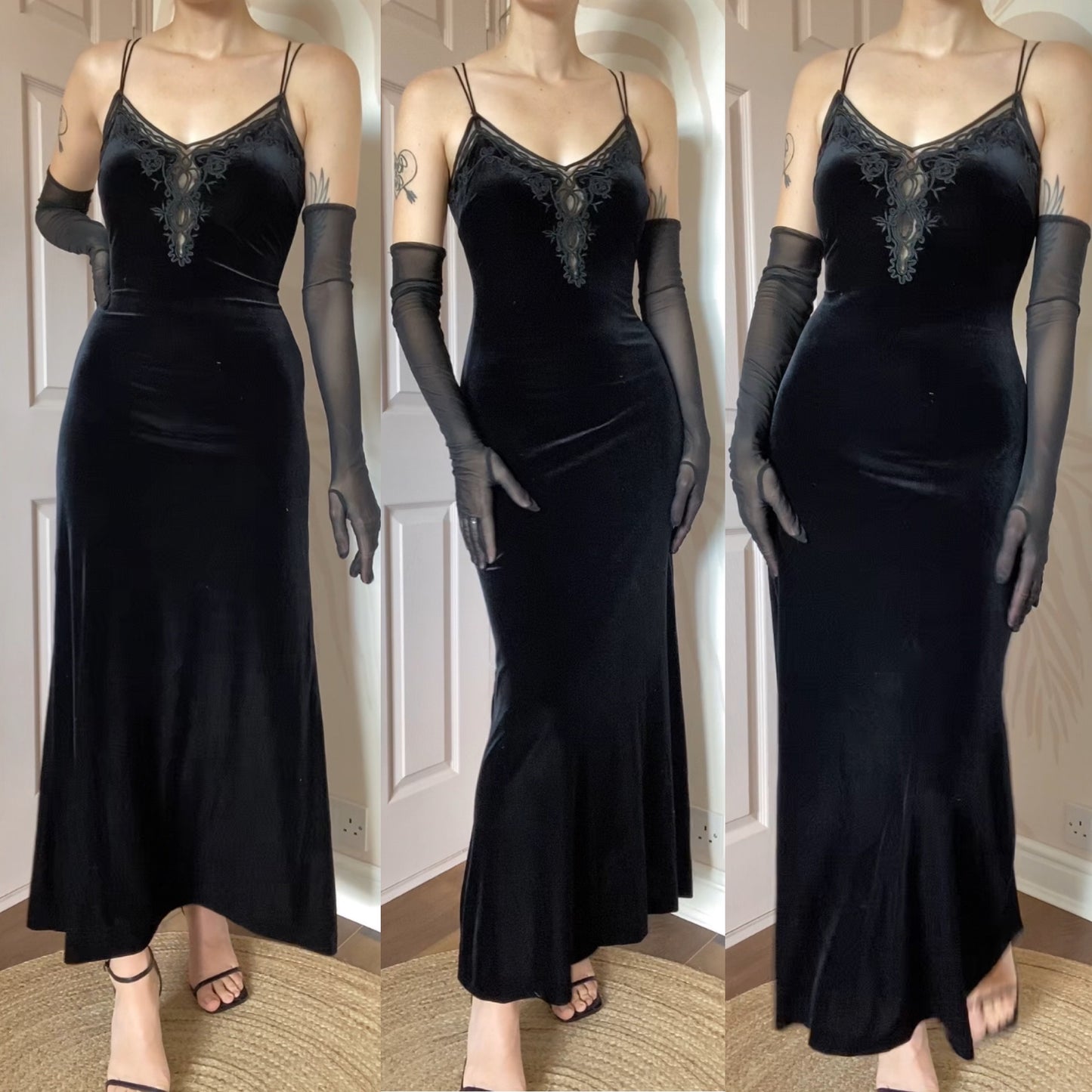 Black Debut stretch evening dress UK 10