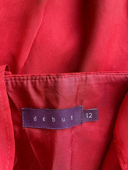 Red Debut halter neck midi dress UK 12