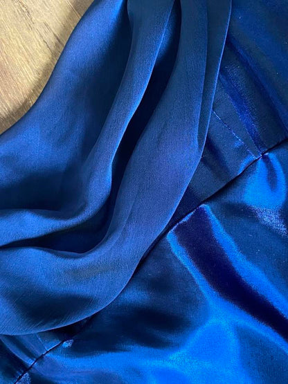 Navy silky evening dress uk 14-16