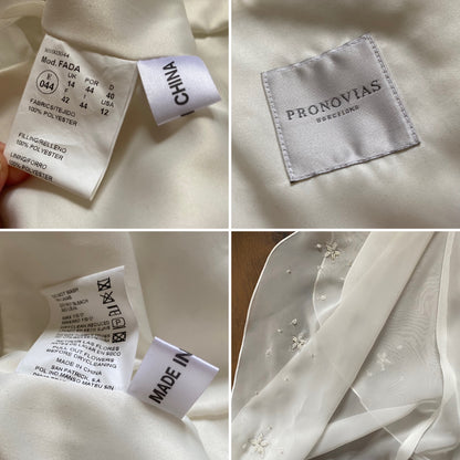 White long sleeve ethereal wedding dress UK 12