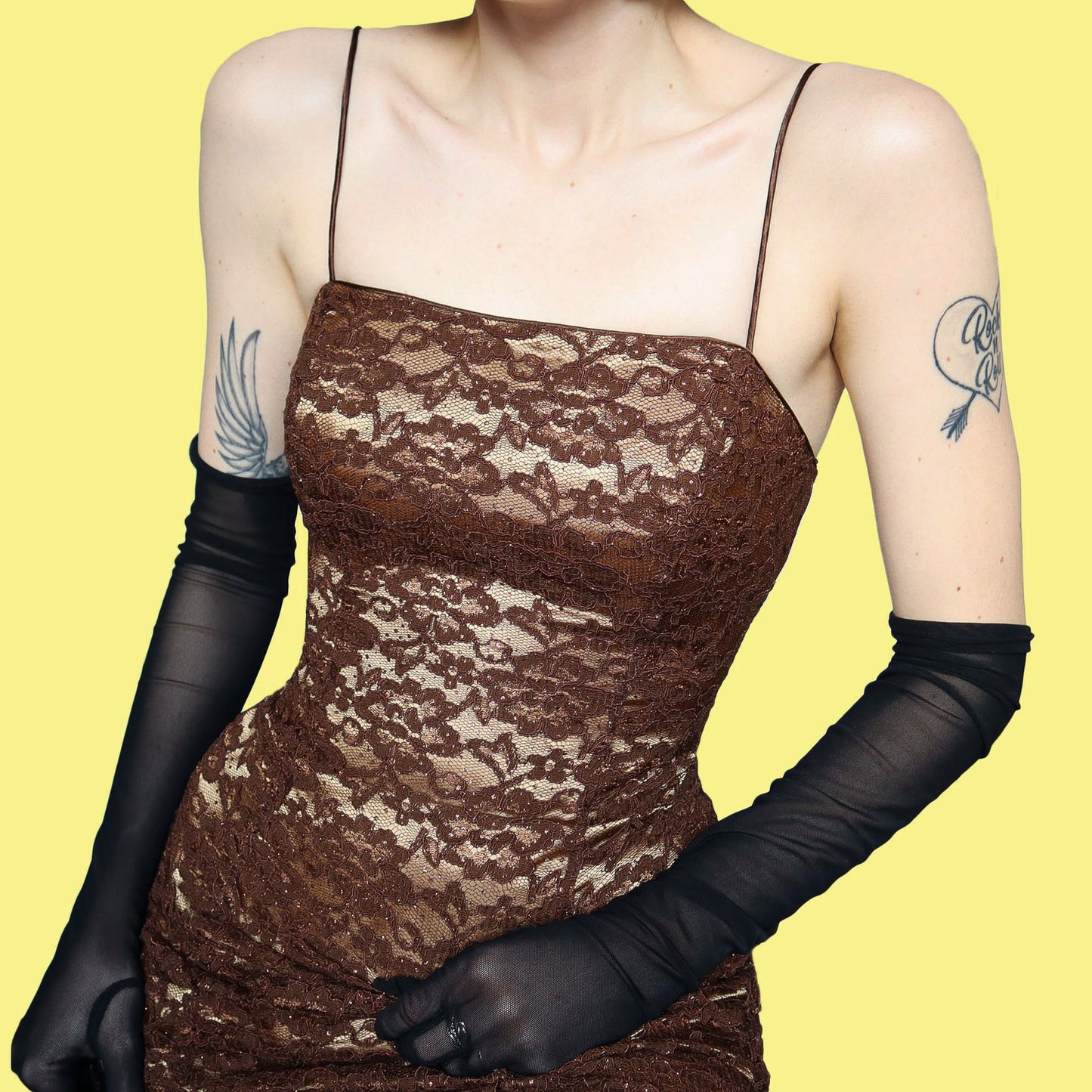 Dave & Johnny glittery lace evening dress UK 8