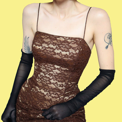 Dave & Johnny glittery lace evening dress UK 8