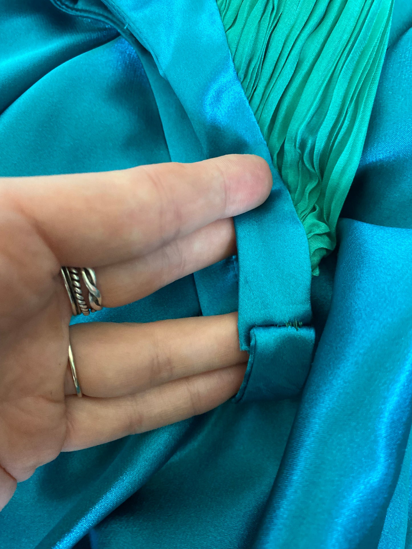 Blue & Green Butterfly Evening Gown UK 6