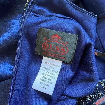 Shimmery blue open back evening dress uk 8-10