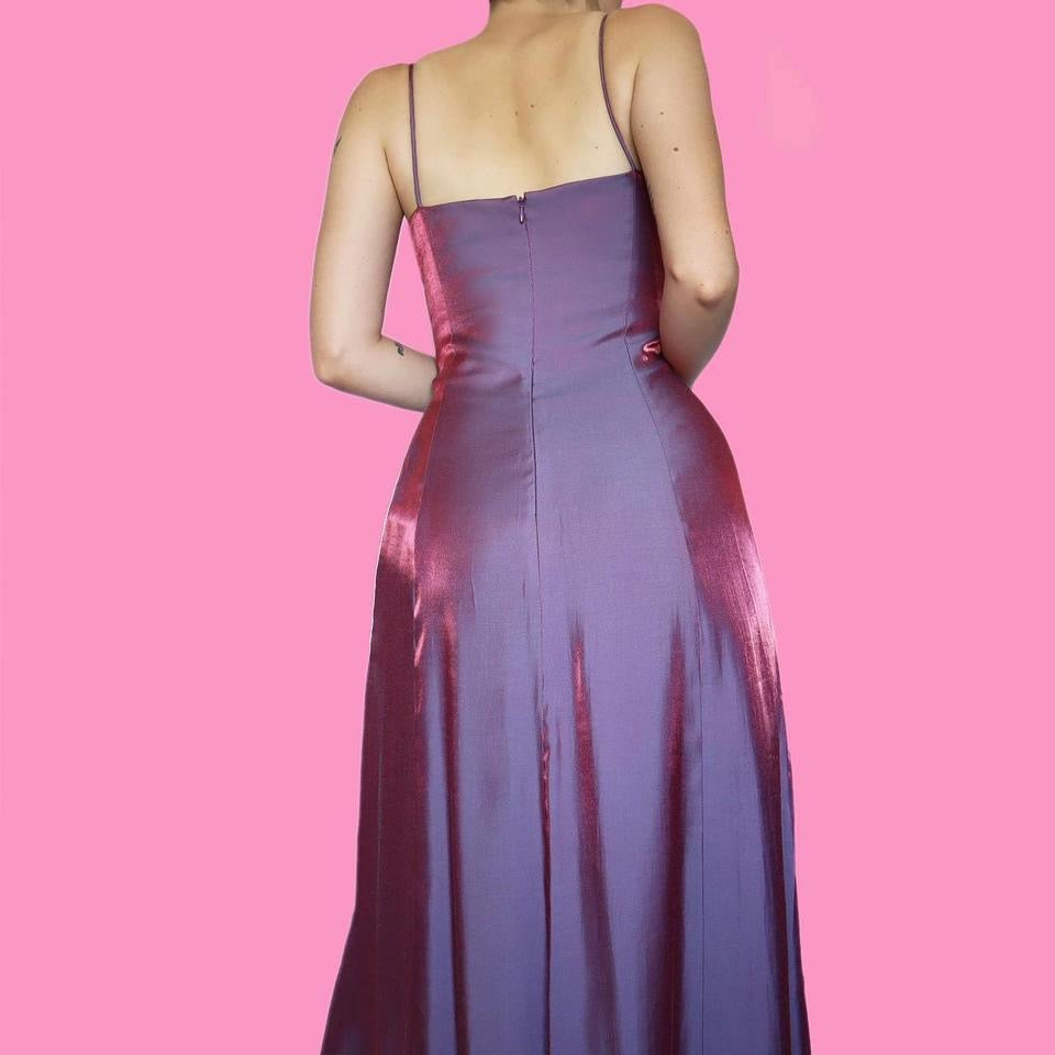 Debut lilac iridescent beaded dress & shawl UK 8-10