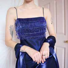 Load image into Gallery viewer, YVE London blue slip dress &amp; shawl UK S/8
