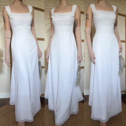 White Ronald Joyce beaded wedding dress UK 14