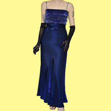 Load image into Gallery viewer, YVE London blue slip dress &amp; shawl UK S/8
