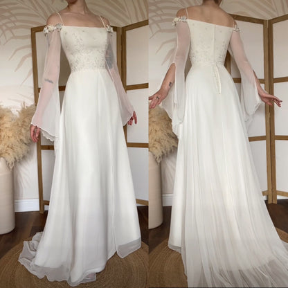 Ivory Benjamin Roberts ethereal wedding dress uk 12