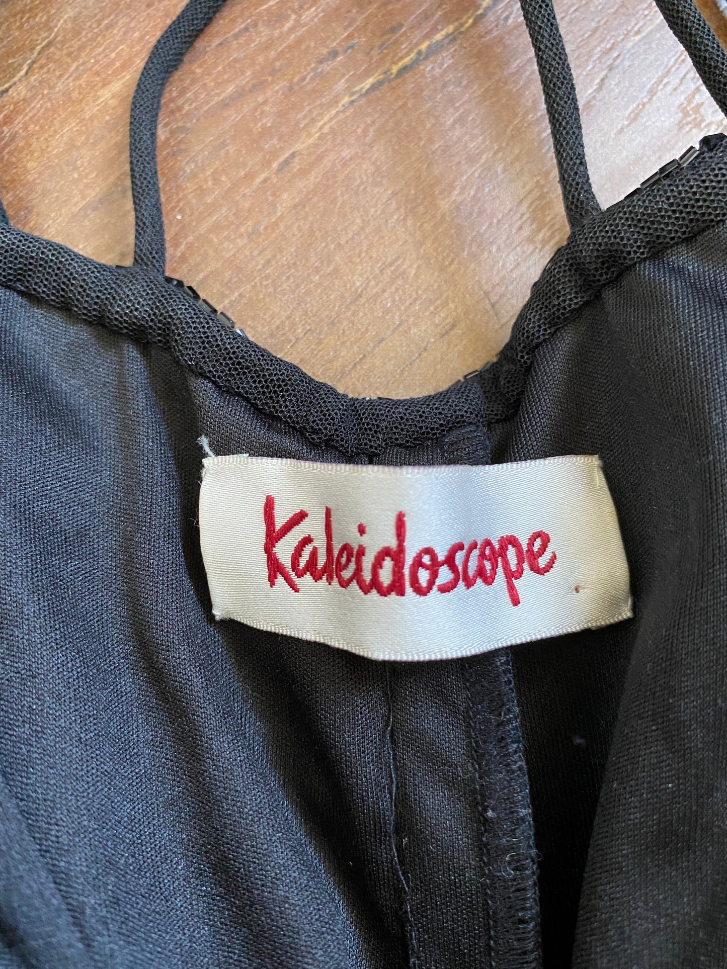 Black beaded Kaleidoscope evening gown UK 10