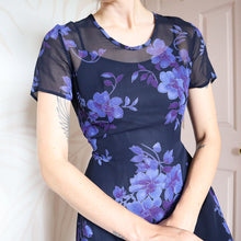 Load image into Gallery viewer, Blue Hamells Floral Sheer Short Sleeve Dress UK 10
