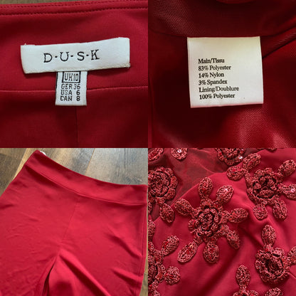 Dusk red 2 piece trousers & top set UK 10