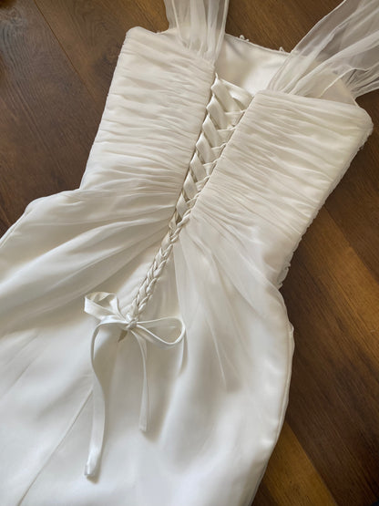 Amanda Wyatt ivory chiffon wedding dress uk 8-10
