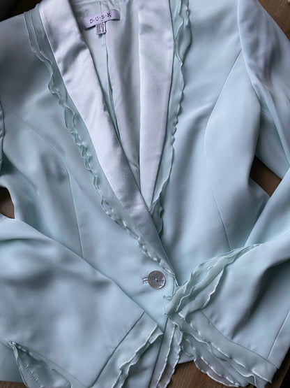 Baby blue Dusk 3 piece evening suit UK 10