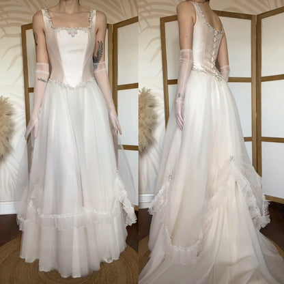 Silk blush pink Helen Marina wedding dress uk 10-12