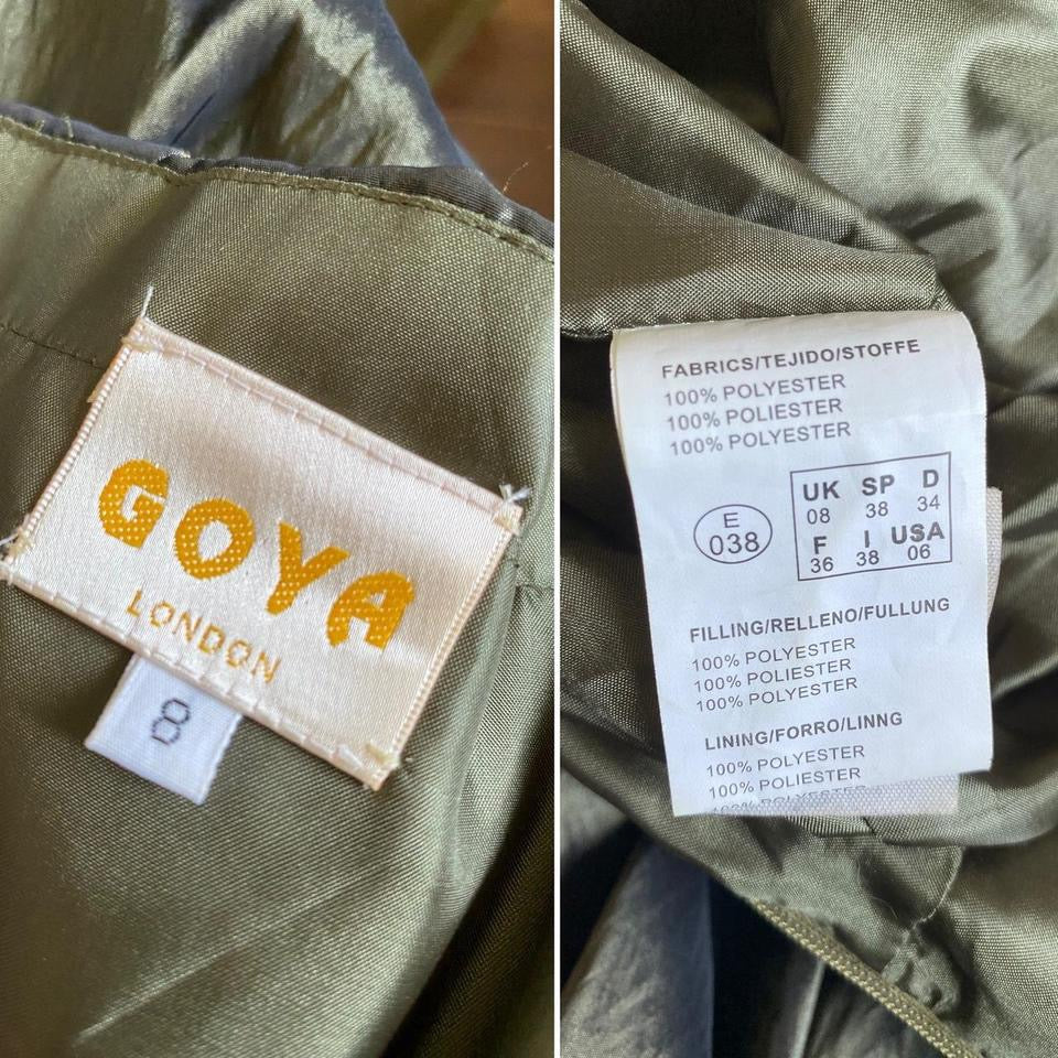 Goya green strapless fishtail prom dress & shawl uk 8