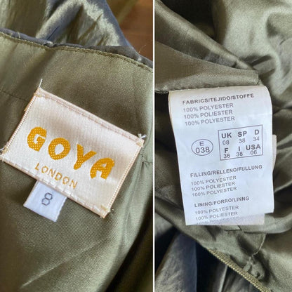 Goya green strapless fishtail prom dress & shawl uk 8