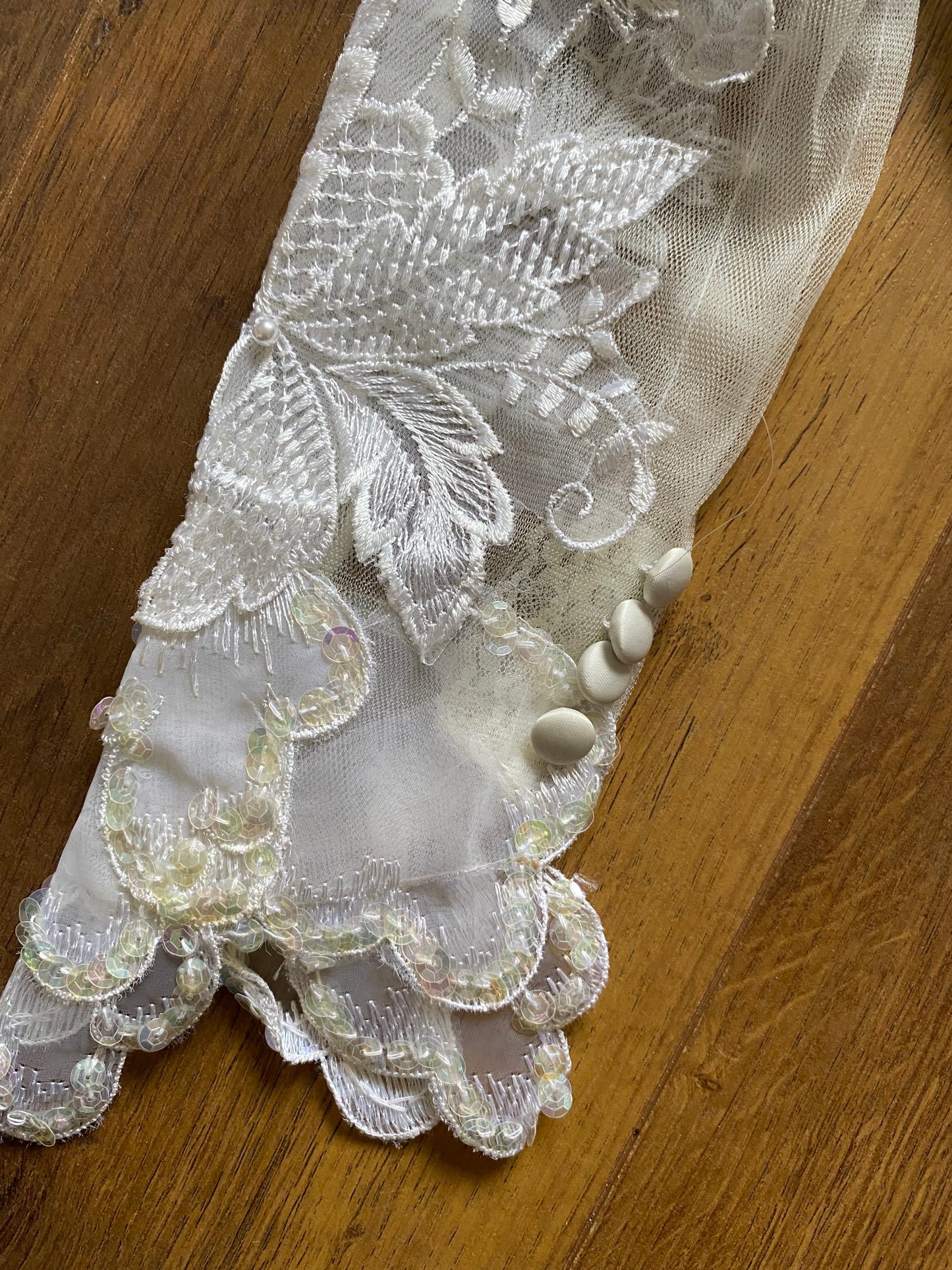 80s lace satin wedding dress with removable sleeves UK 10