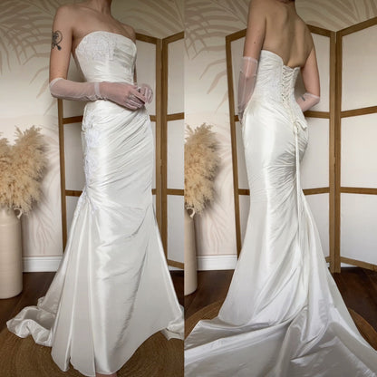 Maggie Sottero ivory strapless wedding gown uk 10
