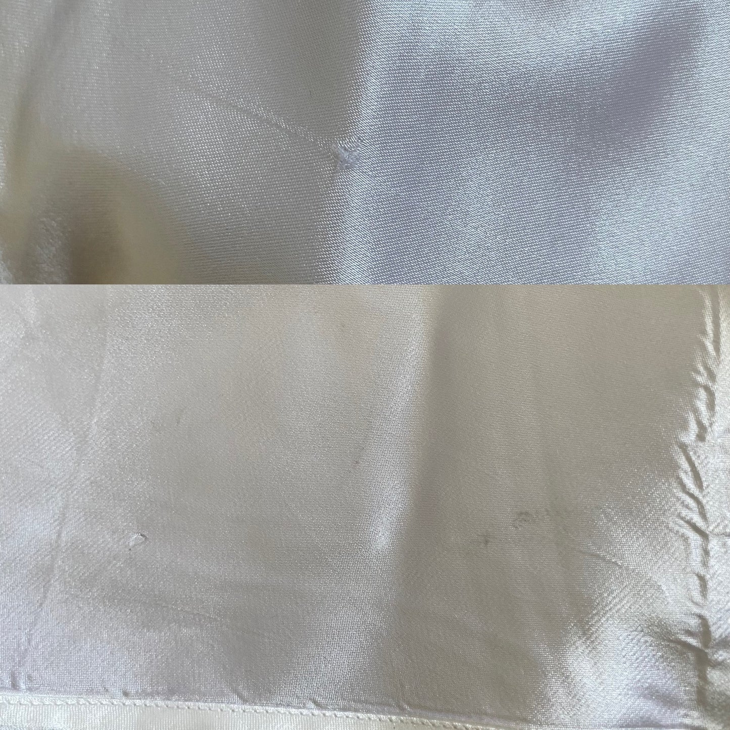 White satin long sleeve vintage wedding dress uk 8