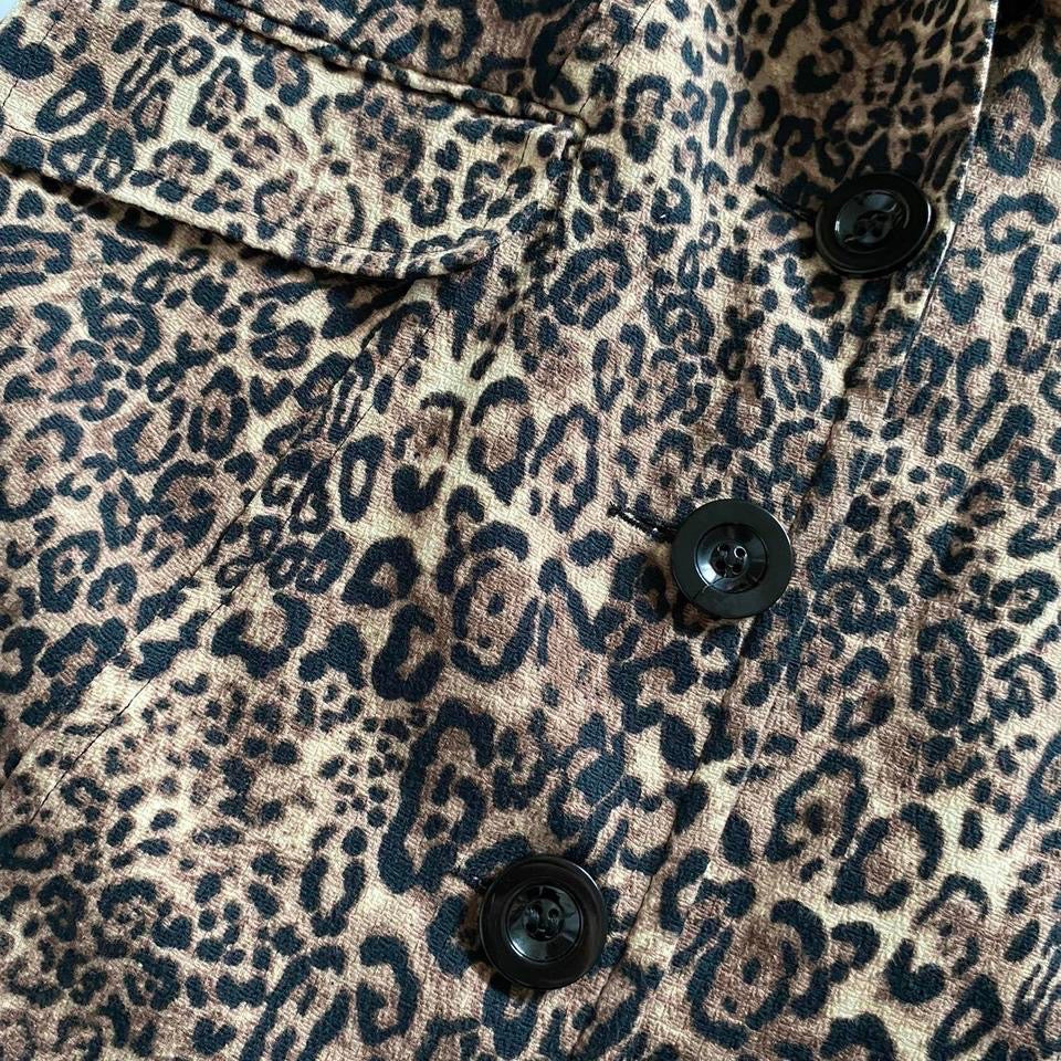 Leopard print long coat UK L