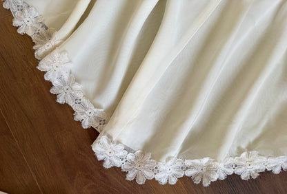 70s long sleeve floral lace wedding dress uk 8-10