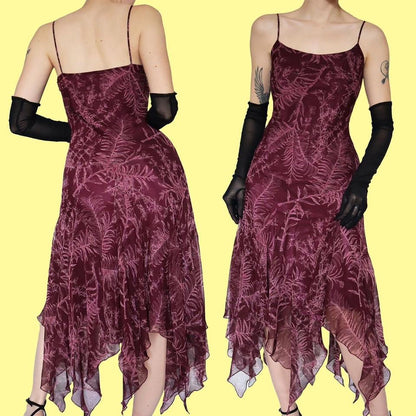 Gina Bacconi purple chiffon dress & shawl UK 12