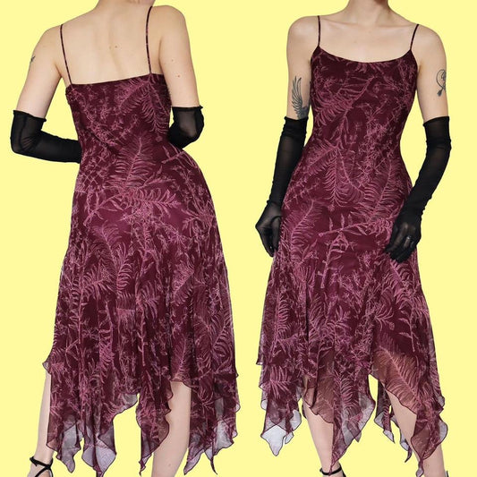 Gina Bacconi purple chiffon dress & shawl UK 12