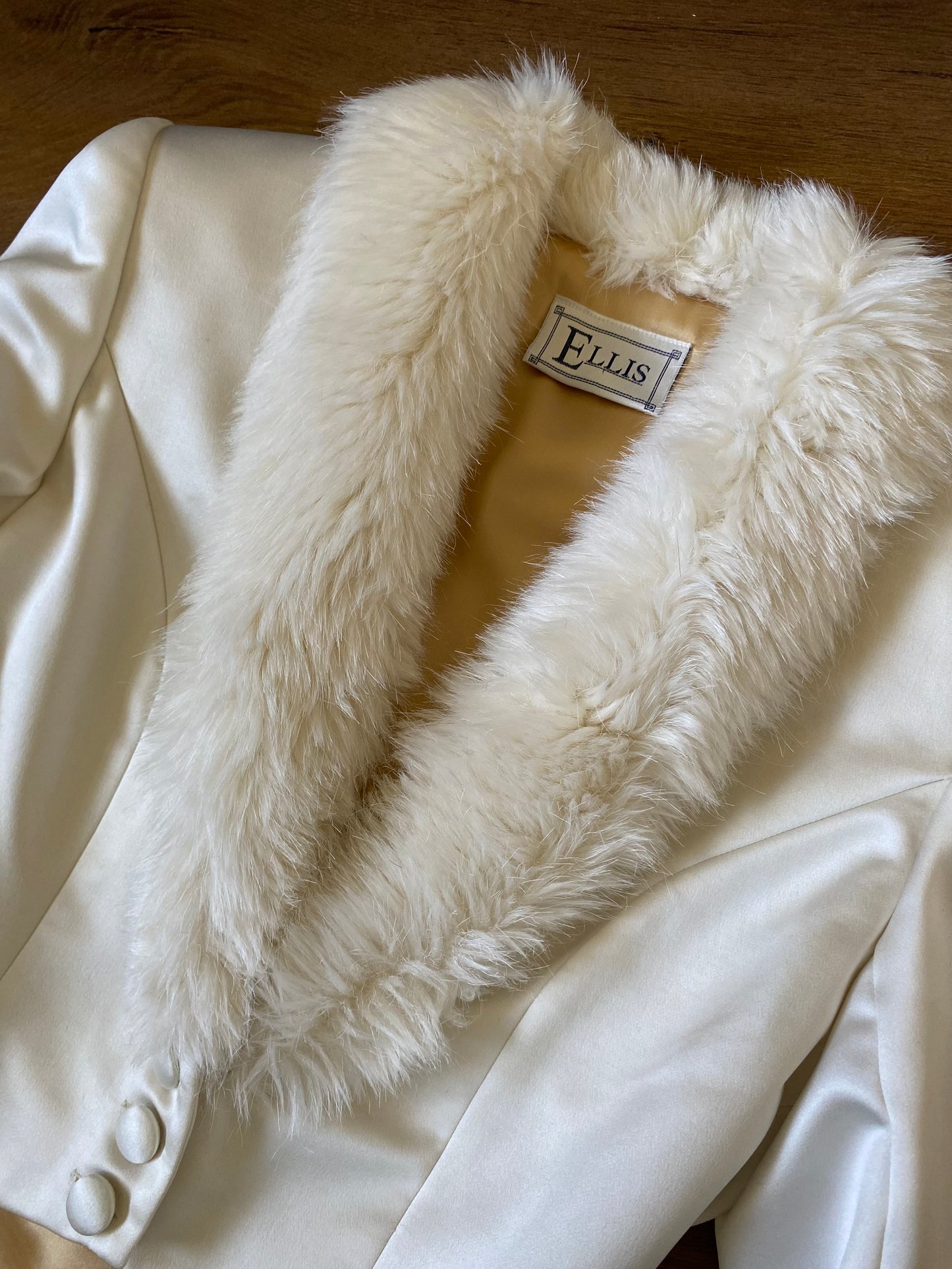 Ellis ivory 2-piece wedding dress & coat set uk 12