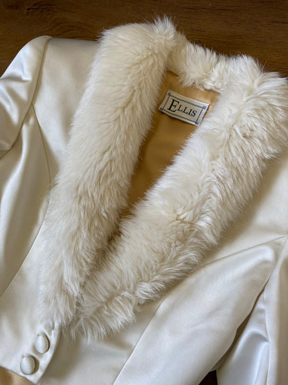 Ellis ivory 2-piece wedding dress & coat set uk 12