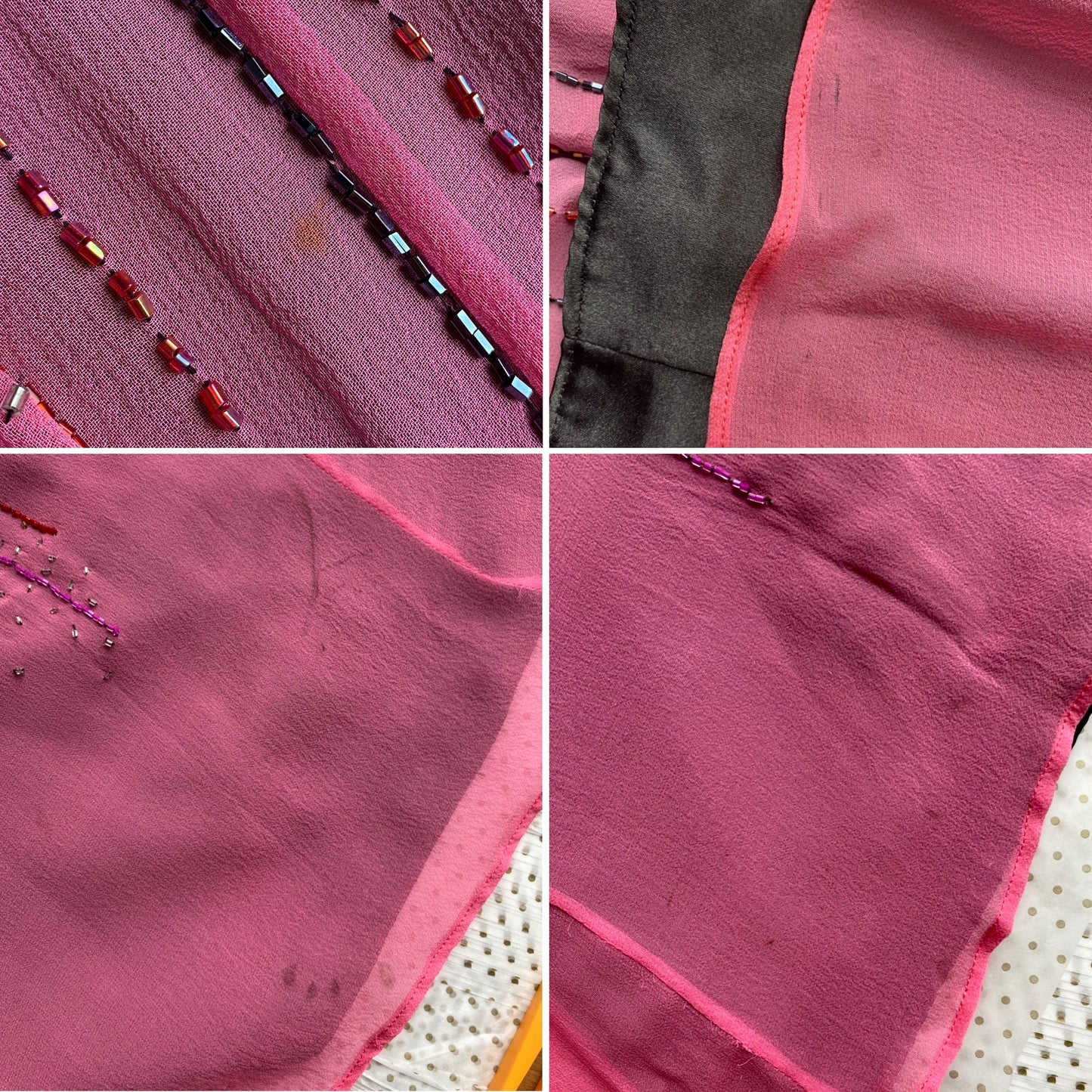 100% silk pink ombré halter neck evening dress uk 8