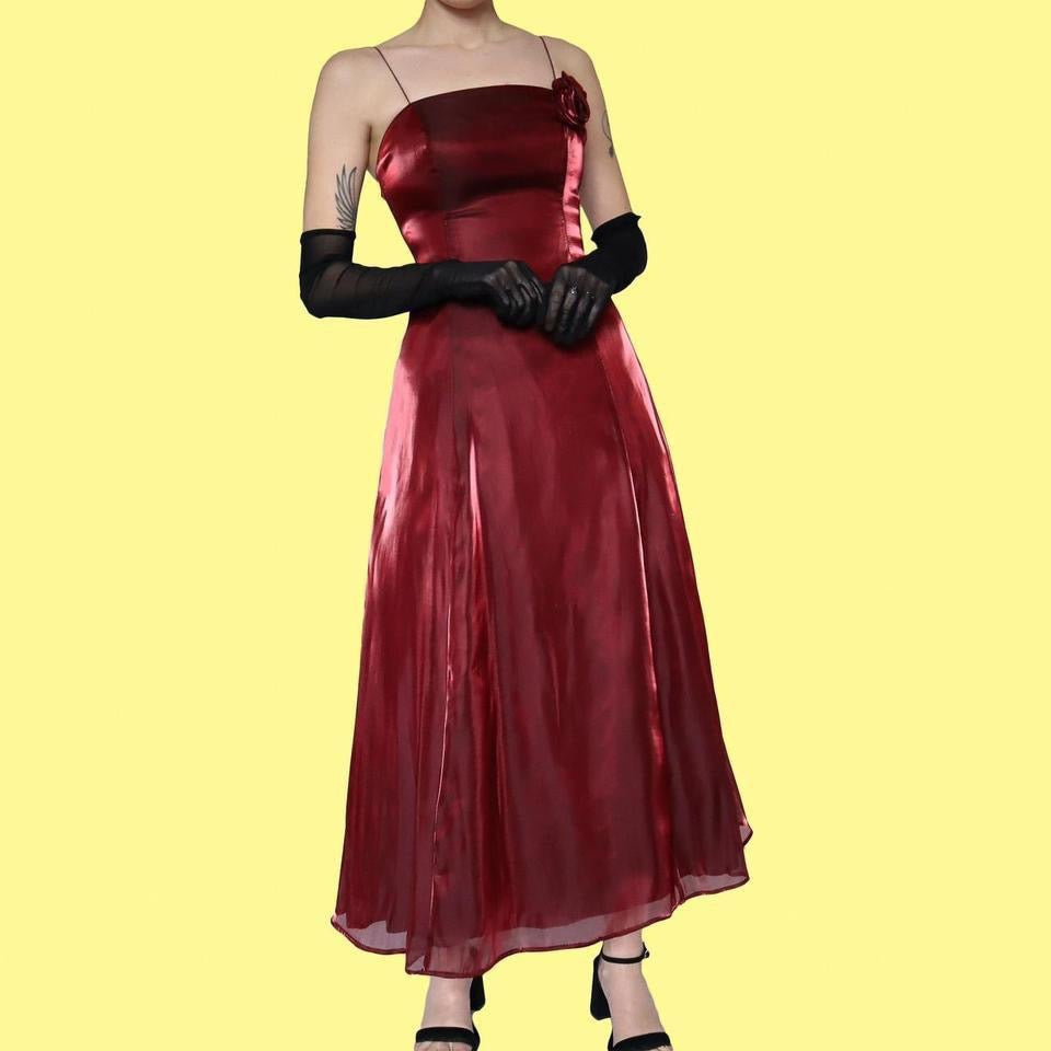 Red Debut silky a-line gown UK 6, 8 & 12 available