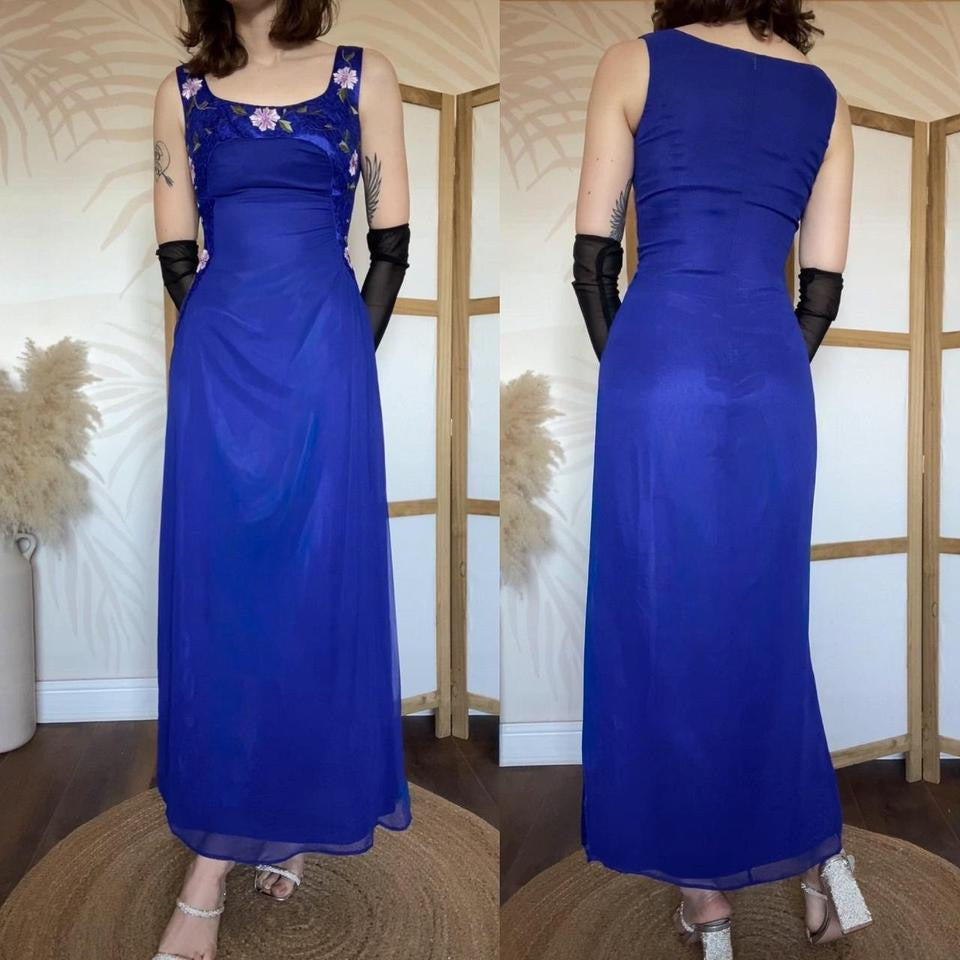 John Charles electric blue evening dress uk 12