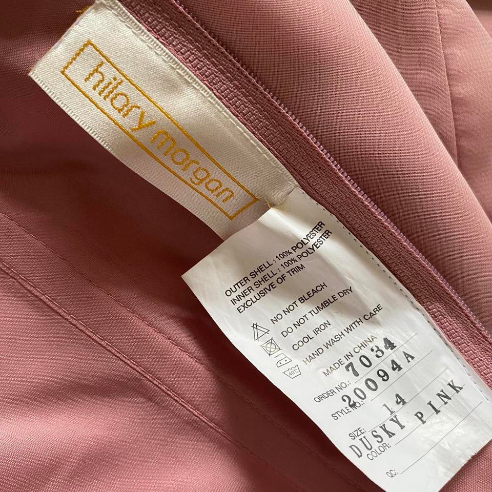 Vintage Hilary Morgan dusky pink evening gown UK 12-14