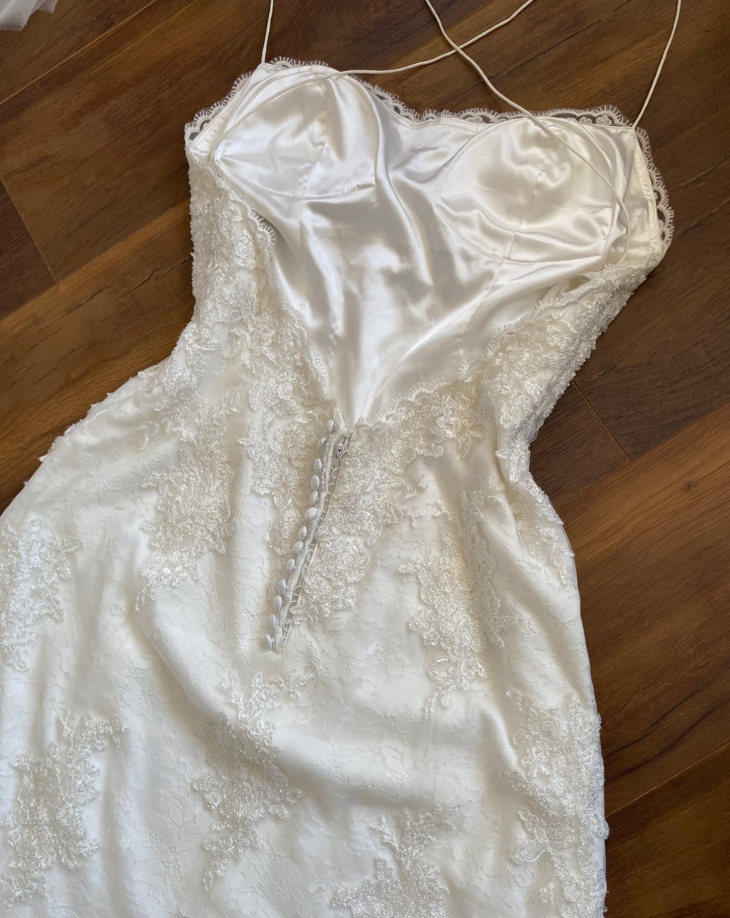 Benjamin Roberts ivory lace wedding dress uk 14