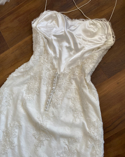 Benjamin Roberts ivory lace wedding dress uk 14