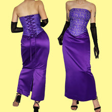 Load image into Gallery viewer, Purple 2 piece corset &amp; skirt set UK 12
