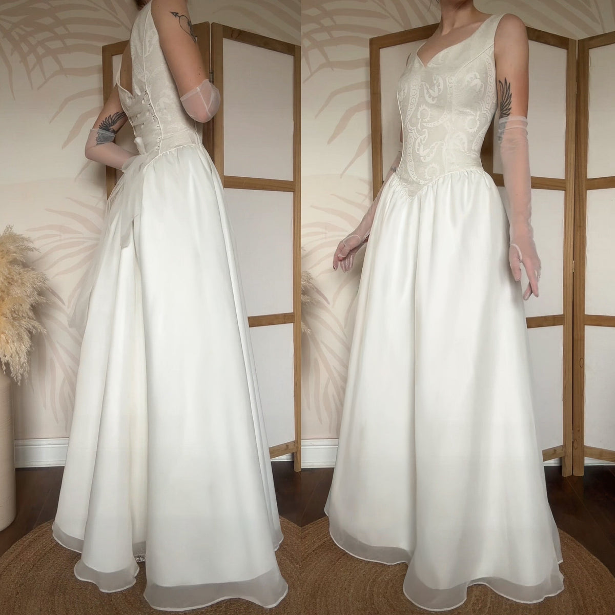 Ivory fit & flare wedding dress uk 12-14
