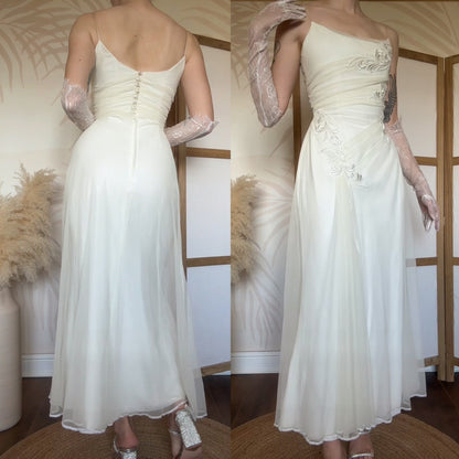Petite ivory dreamy wedding or evening dress uk 10-12