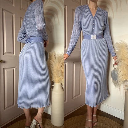 Medici powder blue knit midi dress uk 8-10
