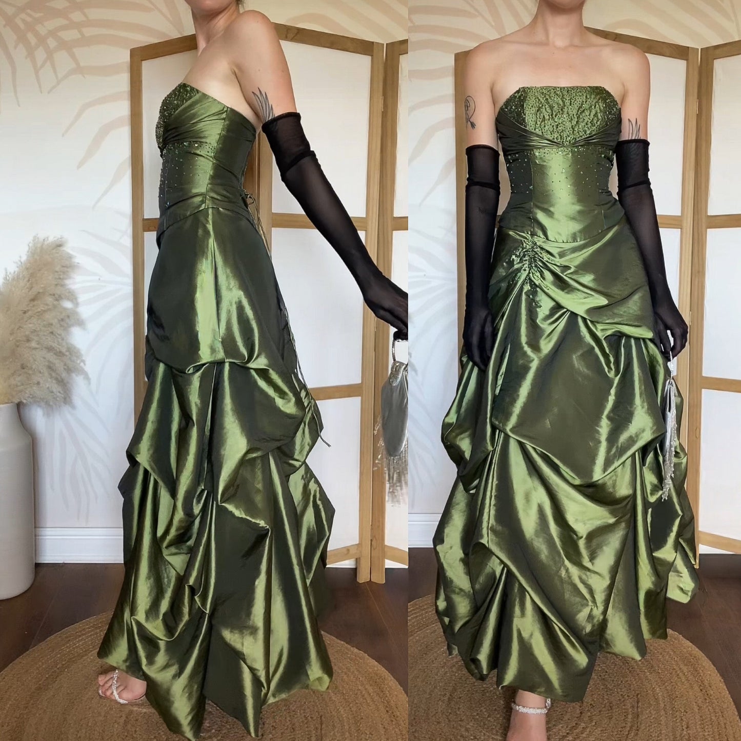 Zum Zum strapless green a-line prom dress uk 10