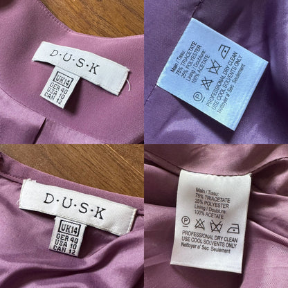 Purple 2-piece dress & jacket set uk 14