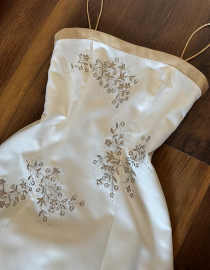 Ivory a-line evening dress uk 12