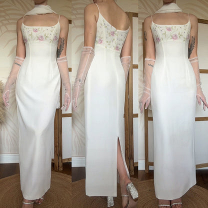 Elegant ivory wedding dress & shawl uk 10-12
